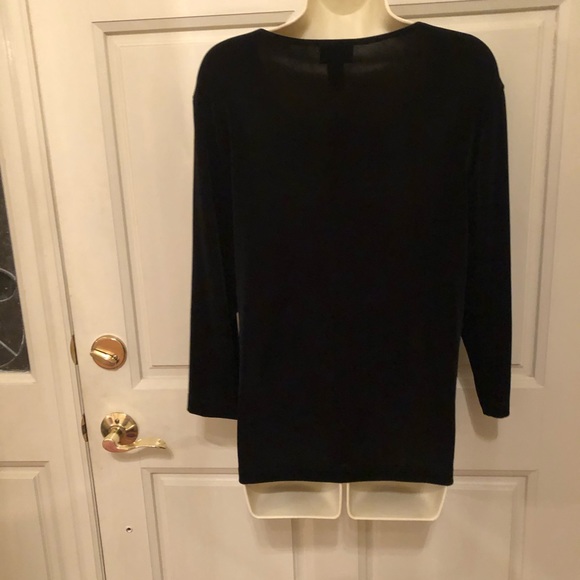 Chico’s black embroidered & embellished top sz 2 - Formal Wear Wedding NWT - Picture 4 of 5